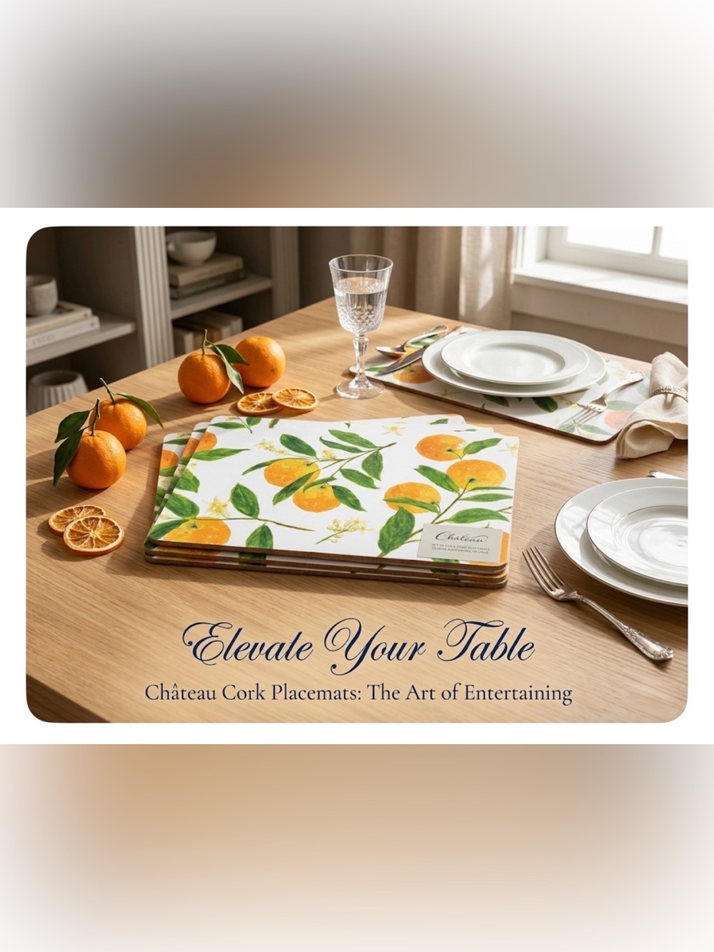 Chateau Citrus Cork Placemats - Orange & Green